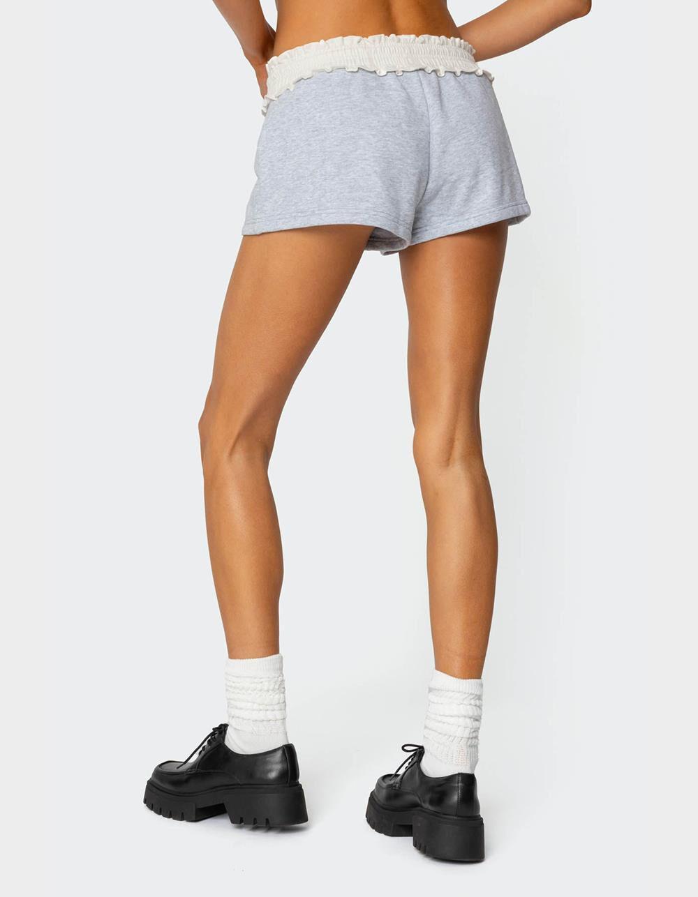 EDIKTED Isolde Scrunch Waist Sweat Shorts Product Image
