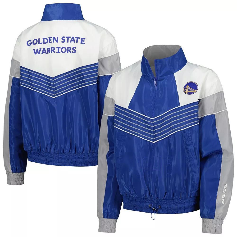 Women's The Wild Collective Royal Golden State Warriors Courtside Half-Zip Track Jacket, Size: Medium, Blue Product Image