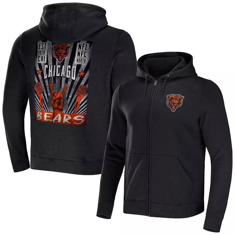 Men's NFL x Darius Rucker Collection by Fanatics Black New England Patriots Rocker Full-Zip Hoodie, Size: Large Product Image
