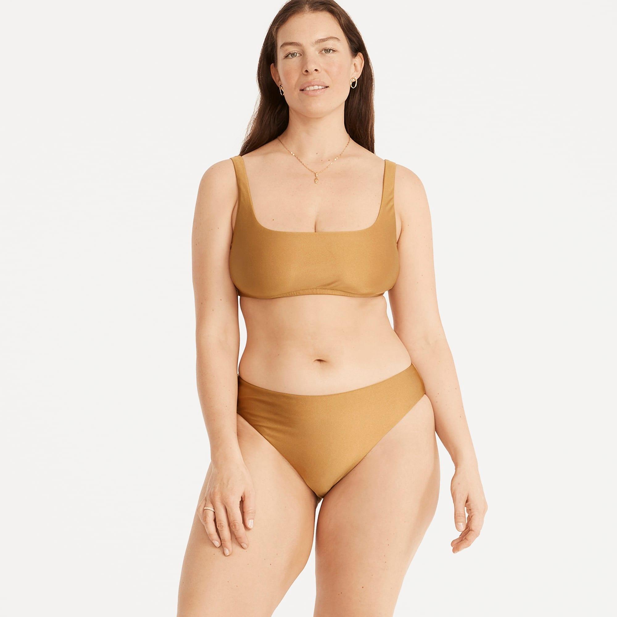 Shiny high-leg high-waisted bikini bottom Product Image