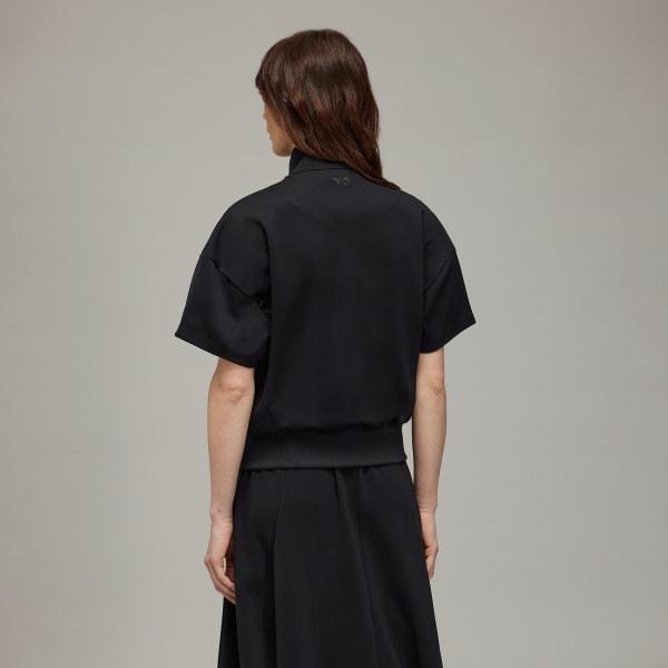 adidas Y-3 3-Stripes Short Sleeve Track Top Black XS Womens Product Image