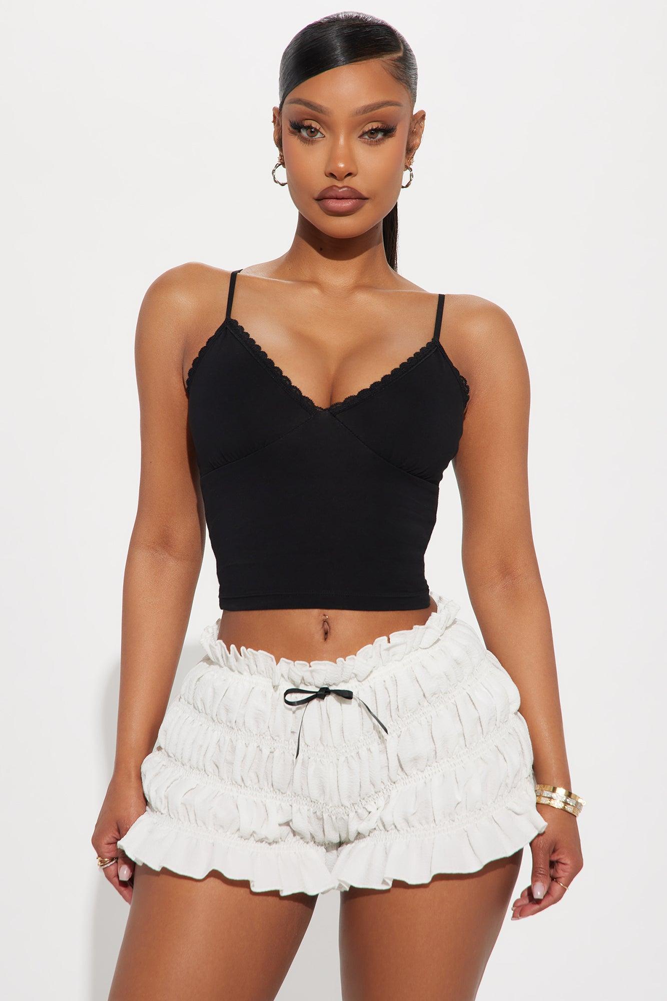 Marianna Lace Trim Cami - Black Product Image