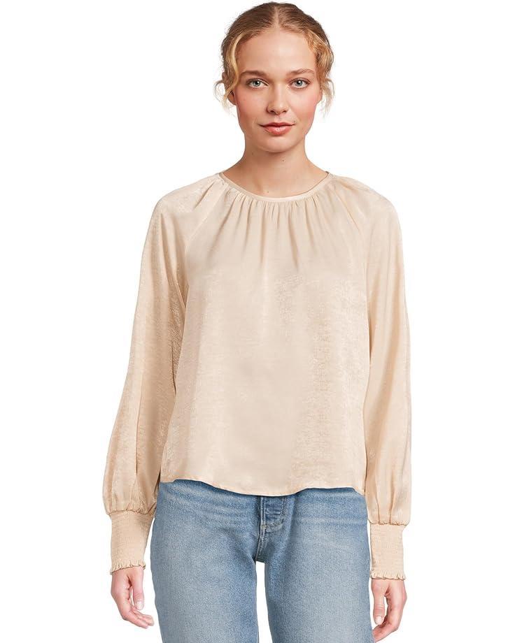 3/4 Sleeve Ruffled V-Neck Blouse Product Image