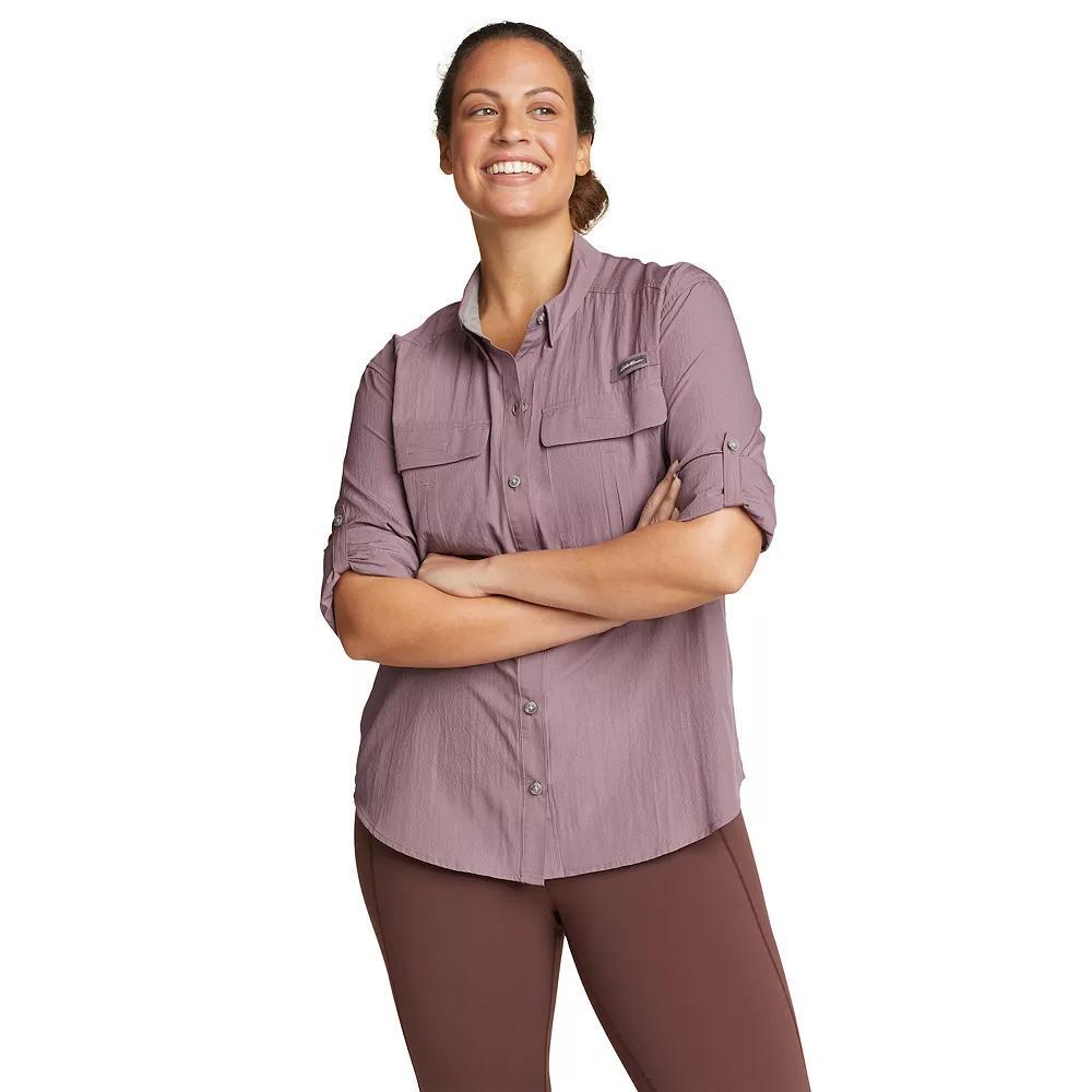 Women's Eddie Bauer Long Sleeve UPF Field Shirt, Size: XXL, Blue Product Image