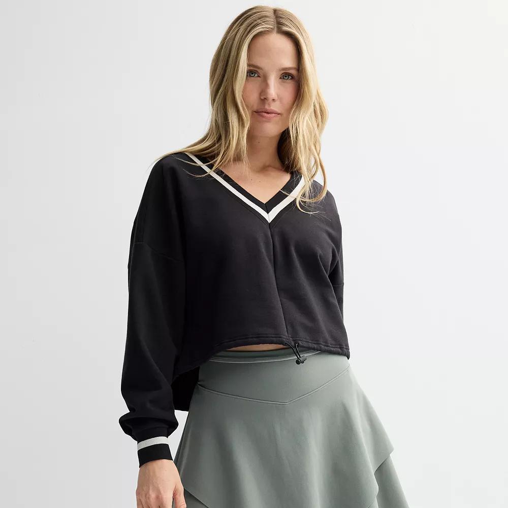 Women's FLX Embrace Varsity Drawstring Waist Popover, Size: Large, Mineral Black Product Image