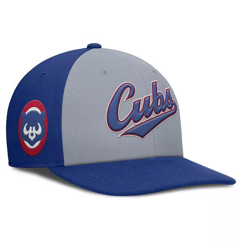 Men's Nike Gray/Royal Chicago Cubs Pro Performance Snapback Hat, Size: Medium/Large, Grey Product Image