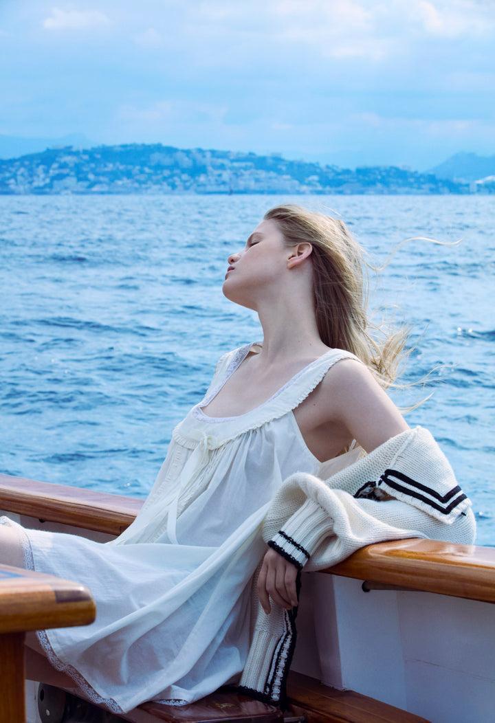 Venetia Slip Dress — White Product Image