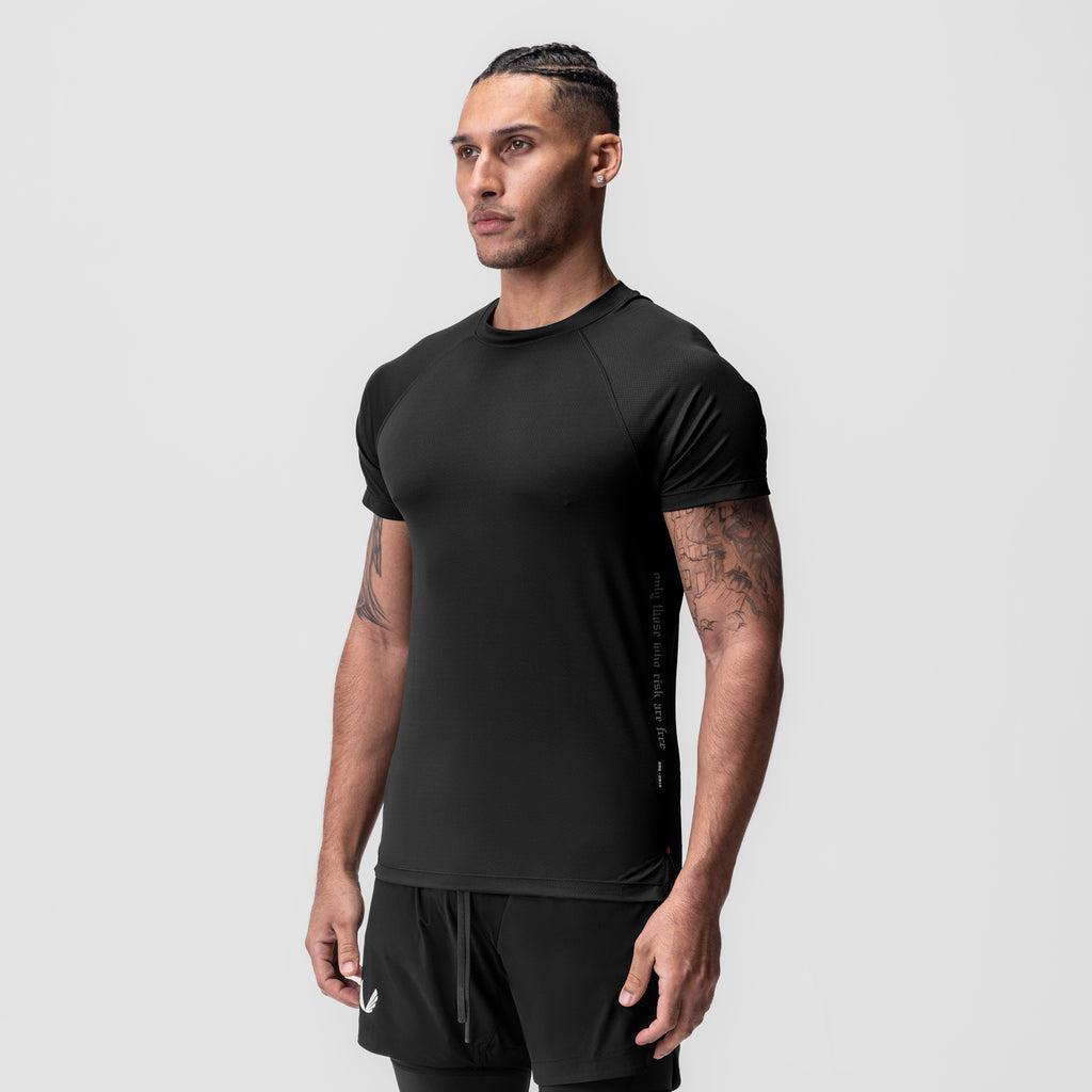 0918. AeroSilver® Fitted Tee - Black "RP" Product Image