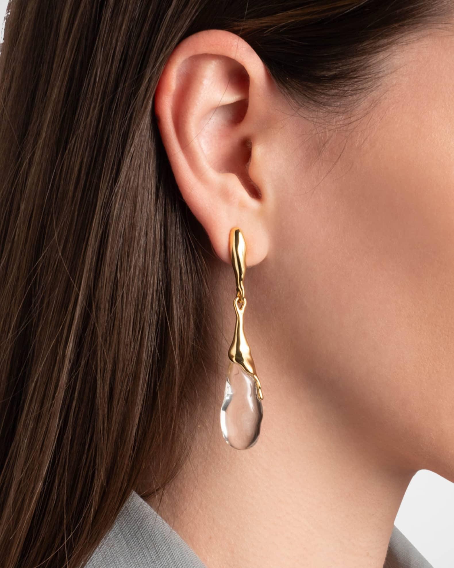 Liquid Lucite Teardrop Post Earrings Product Image