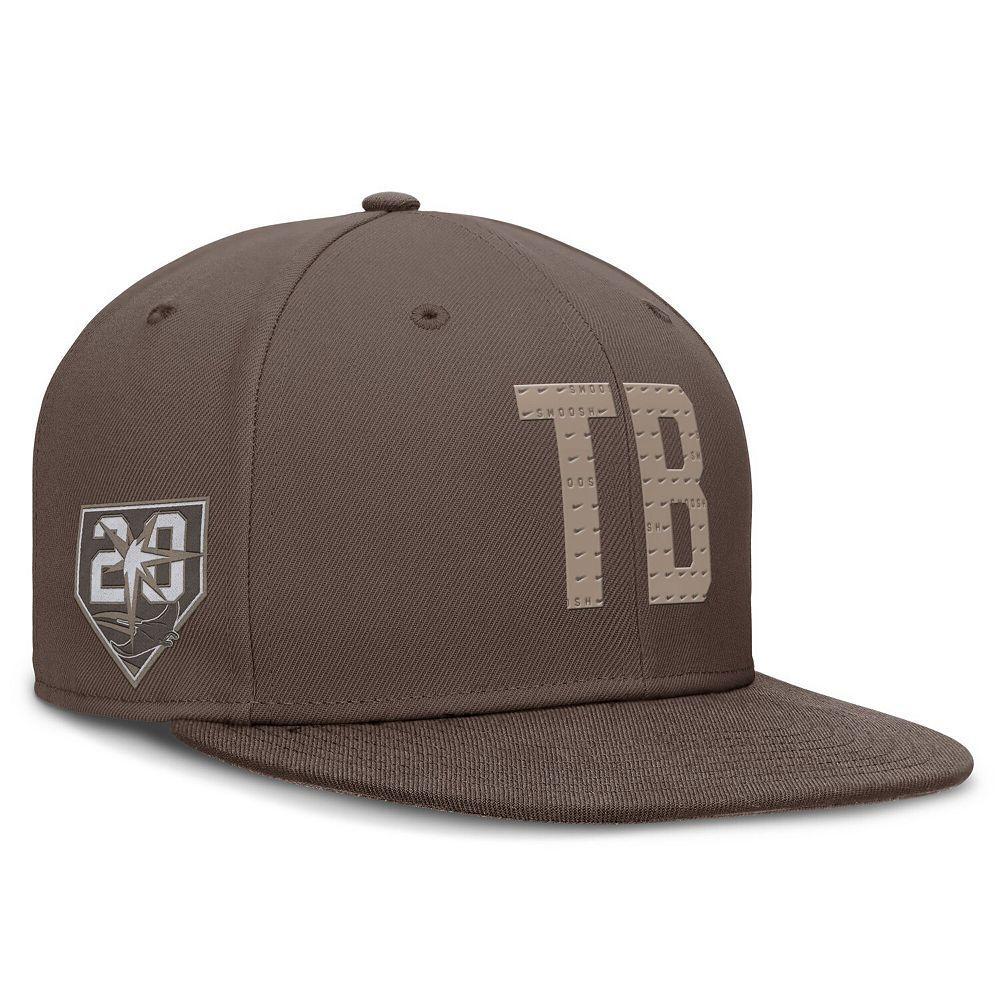Men's Nike  Brown Tampa Bay Rays True Statement 20th Anniversary Performance Fitted Hat, Size: 7 7/8 Product Image