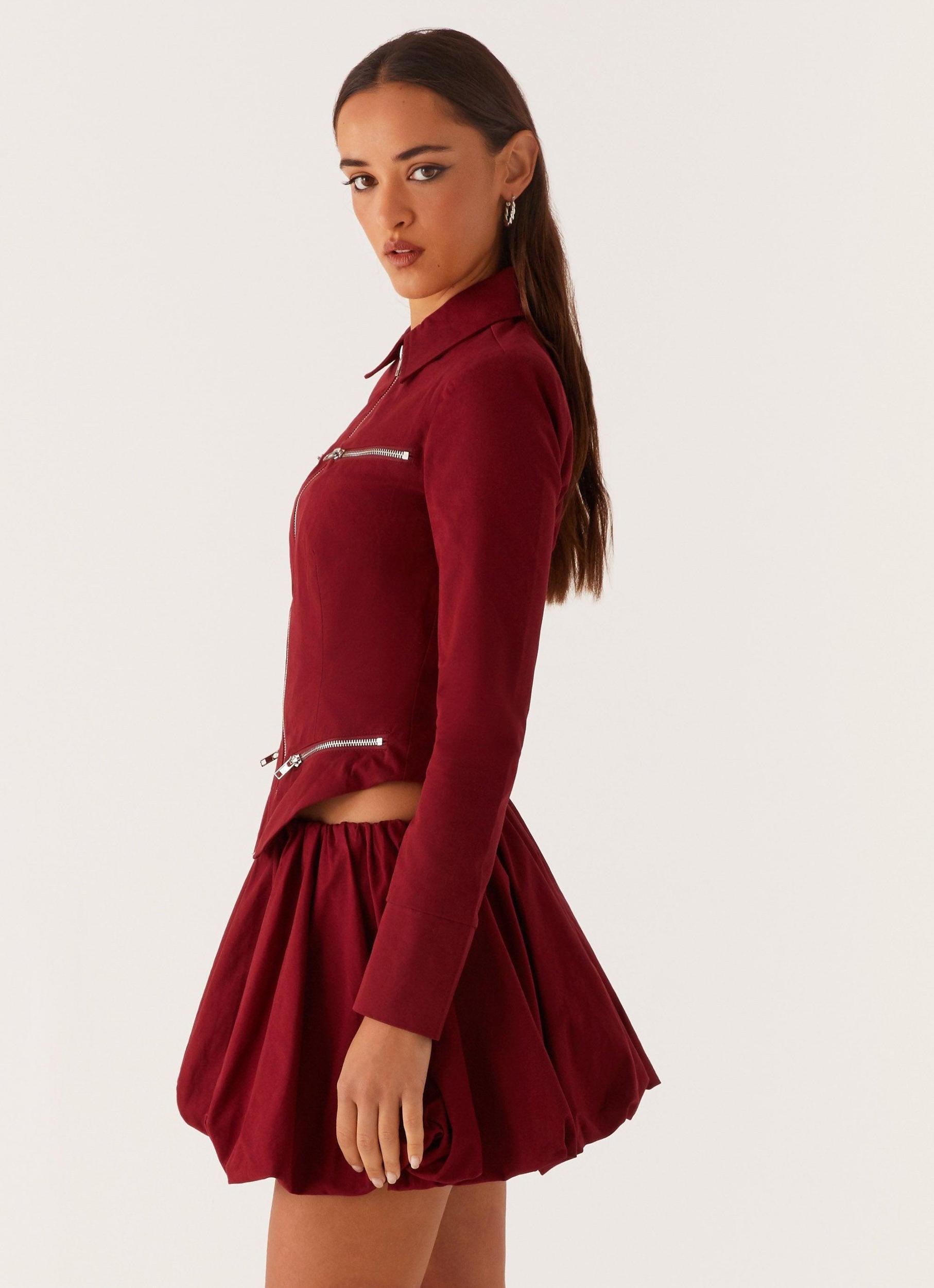 Vesper Bubble Mini Skirt - Mulberry Product Image