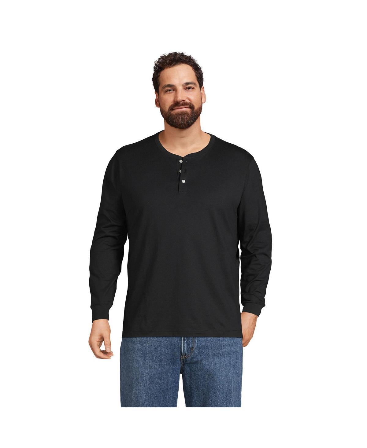 Big & Tall Lands End Super-T Classic-Fit Henley, Mens Product Image