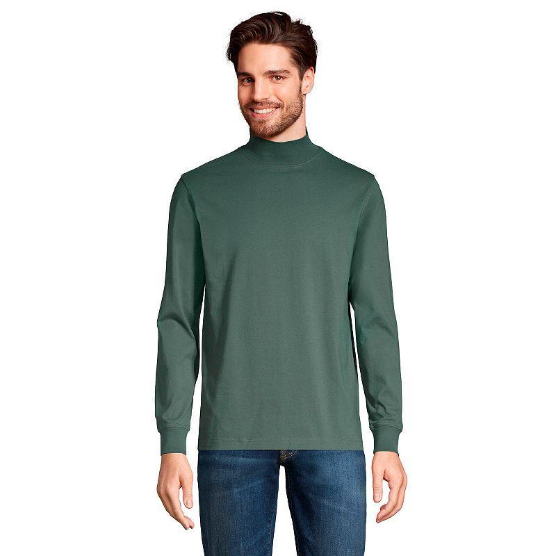 Men's Lands' End Super-T Mock Turtleneck, Size: XL, Radiant Blue Product Image