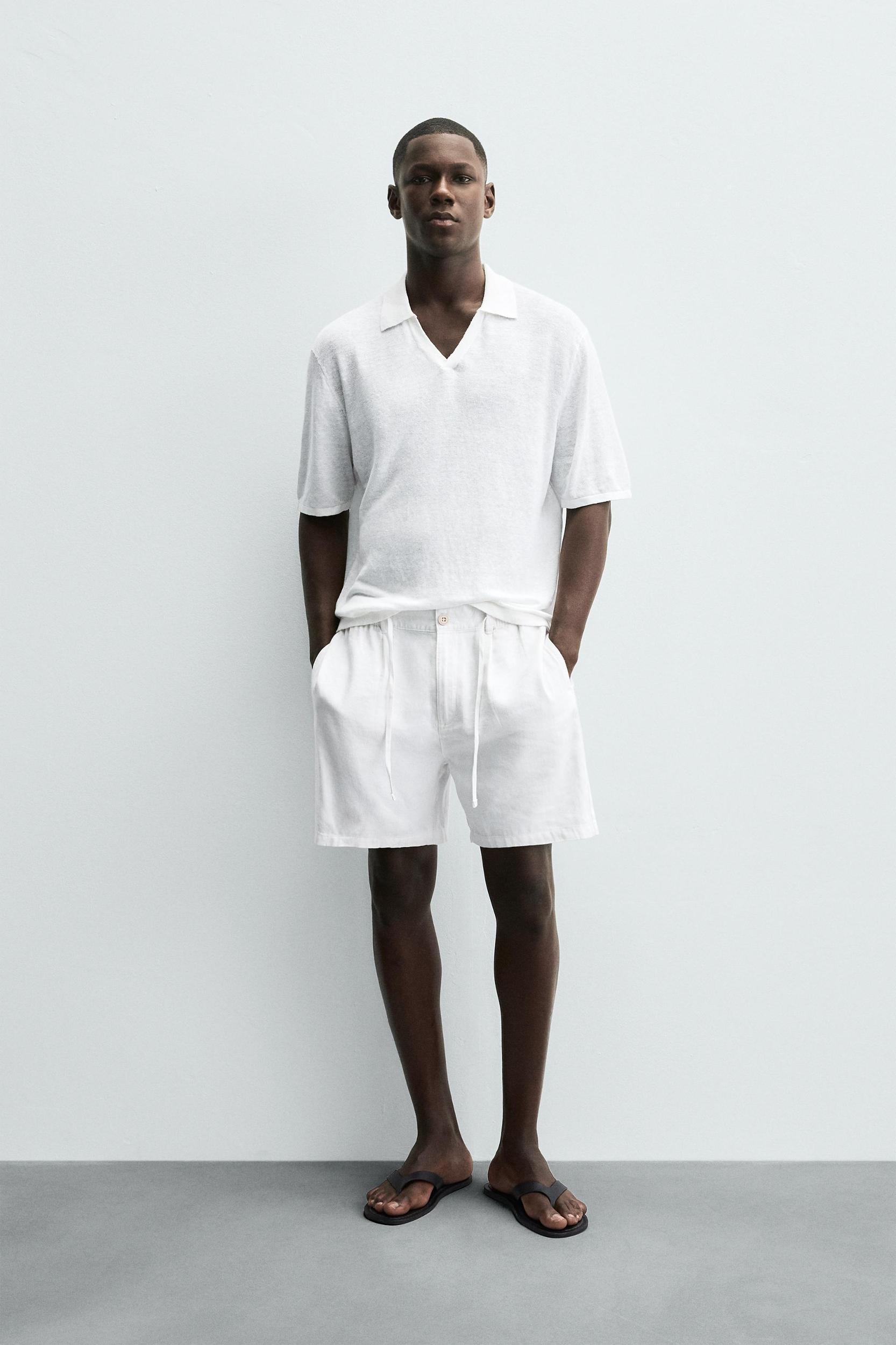 LINEN BLEND SHORTS Product Image