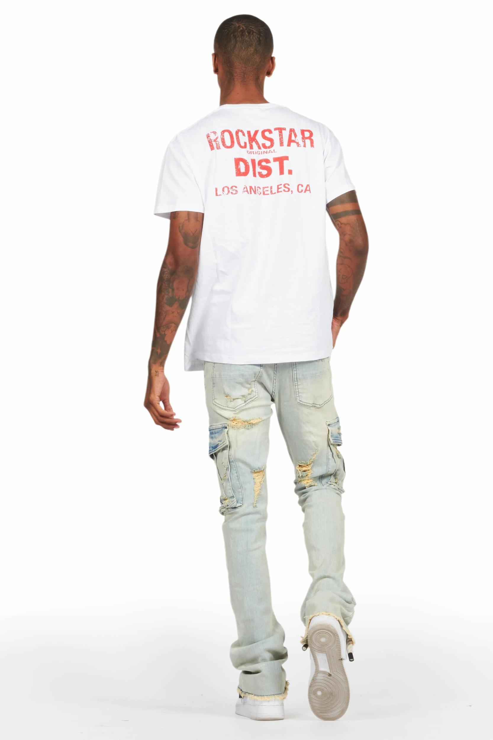 Boys Adalee Blue Stacked Flare Jean Boys Product Image