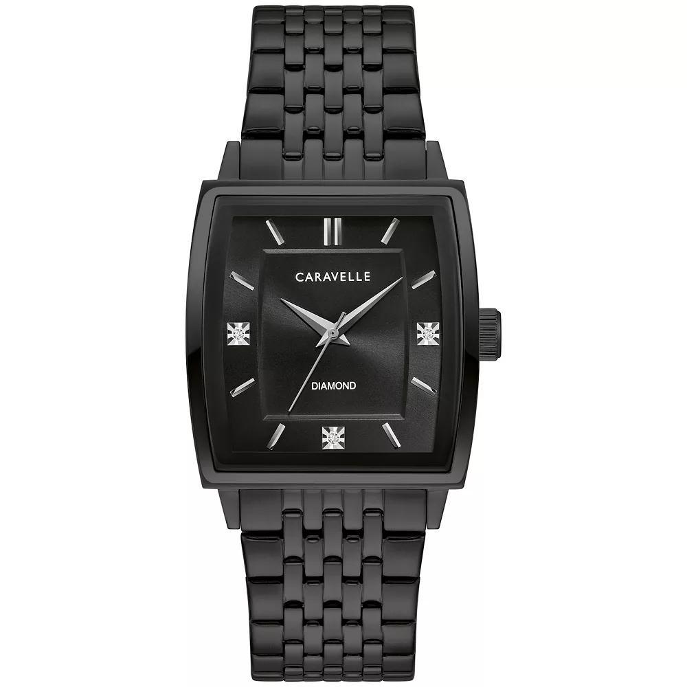 Caravelle by Bulova Mens Modern Black Ion-Plated Stainess Steel Diamond Accent Watch - 45D111 Product Image