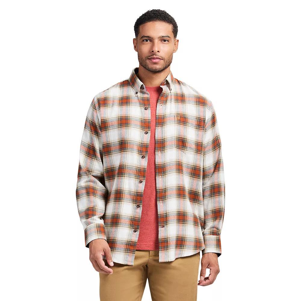 Men's IZOD Stratton Flannel Long Sleeve Button Down Shirt, Size: Small, Gingerbread Product Image