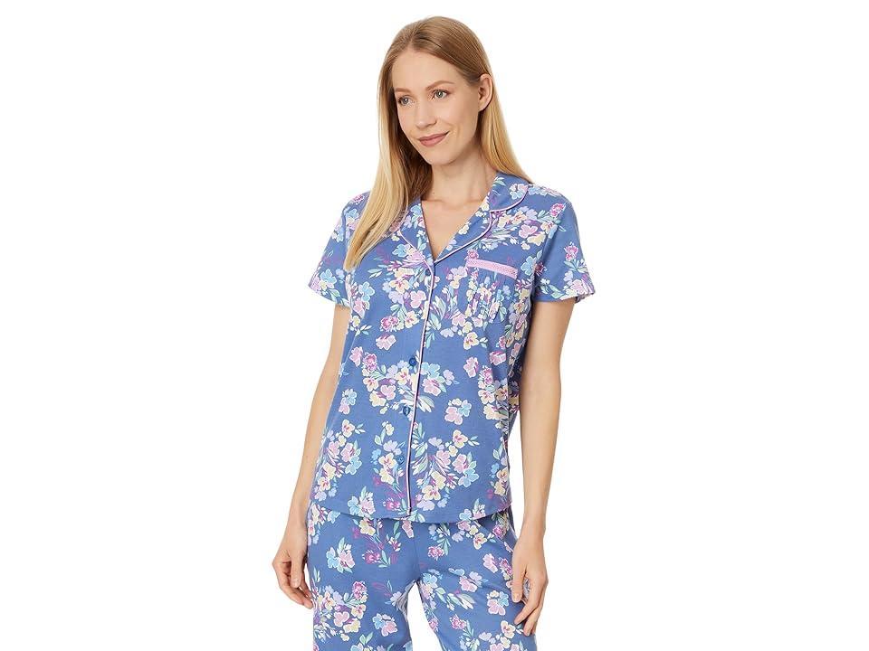 Karen Neuburger Short Sleeve Girlfriend Capri PJ Set (Graphic Floral Flow) Women's Pajama Sets Product Image