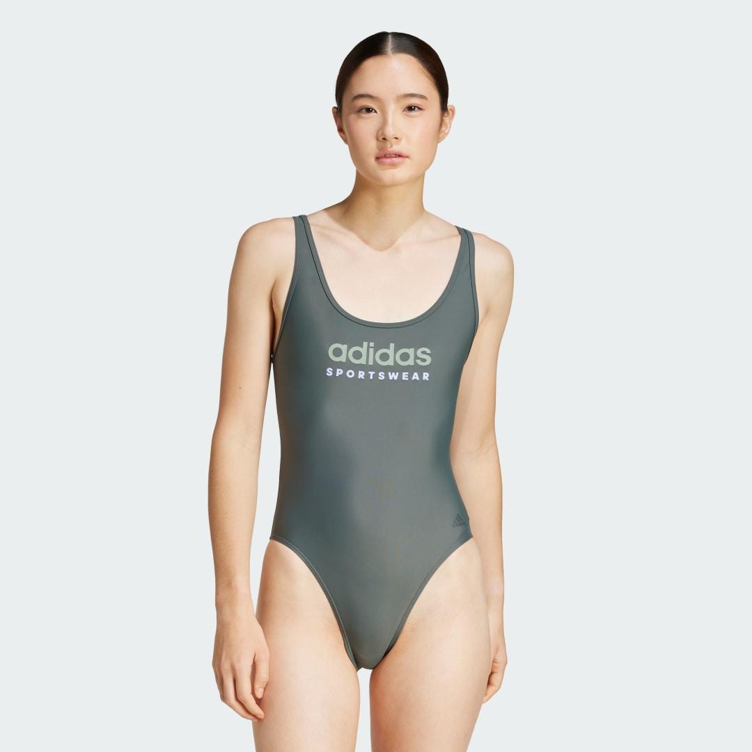 adidas Sportswear U-Back Swimsuit Black 6 Womens Product Image