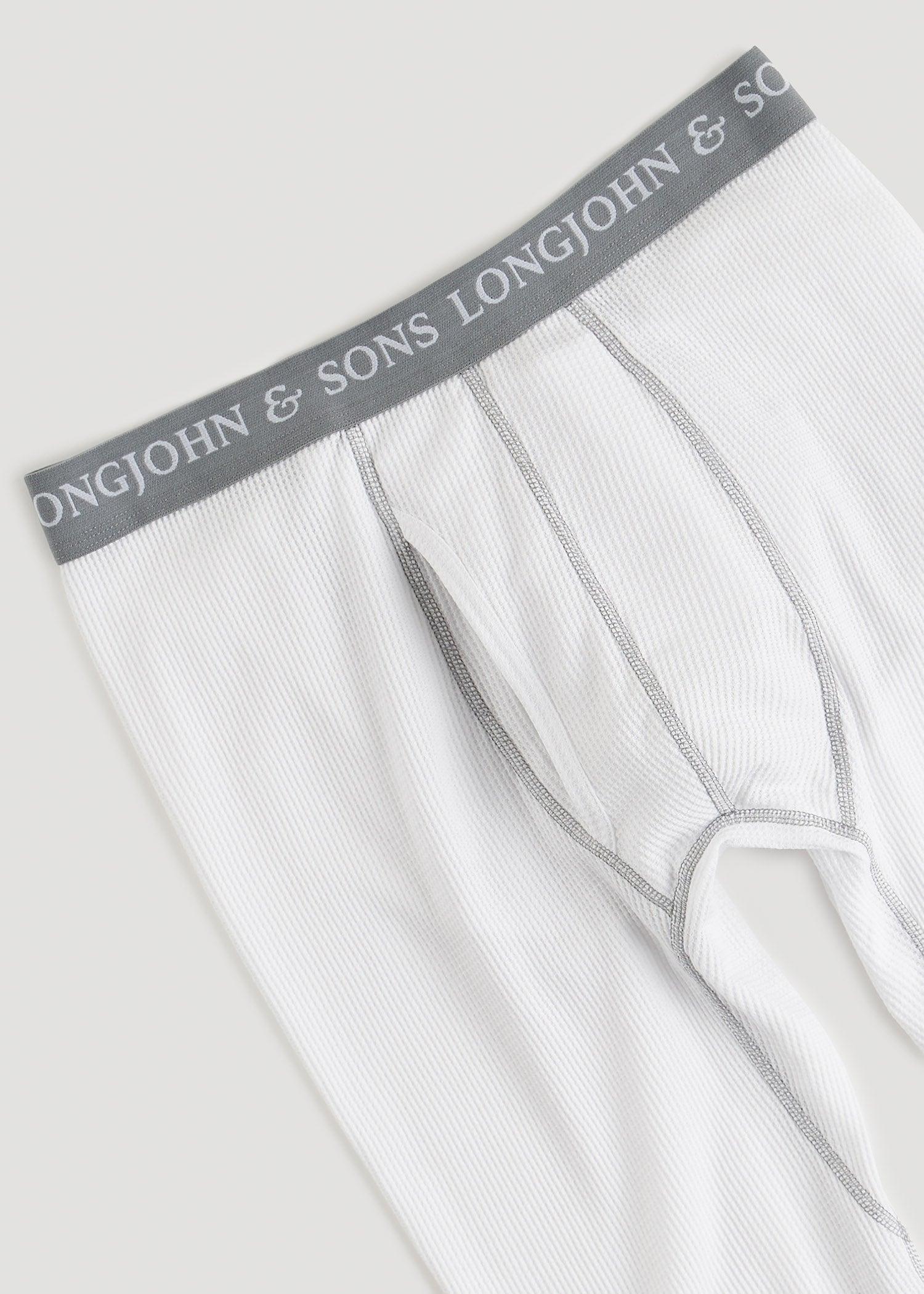 LJ&S Long Thermal Underwear for Tall Men in White Product Image