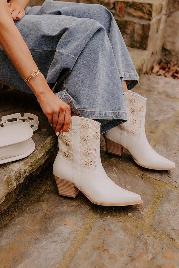 The Reese Faux Leather Cowboy Boots Product Image