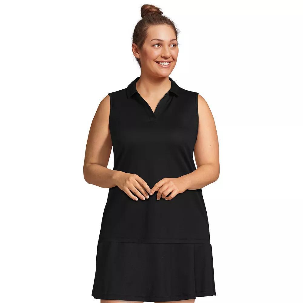 Plus Size Lands' End Performance Pique Sleeveless Polo Top, Women's, Size: 2XL, White Product Image