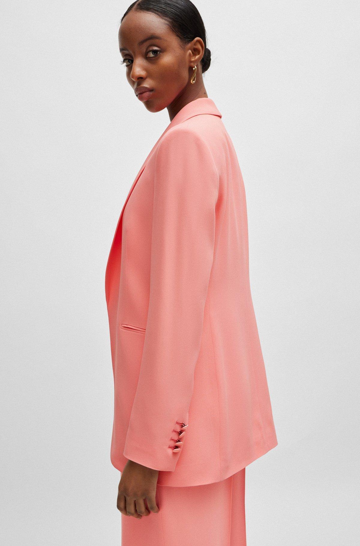 BOSS - Regular-fit jacket with edge-to-edge front - Light Purple Product Image