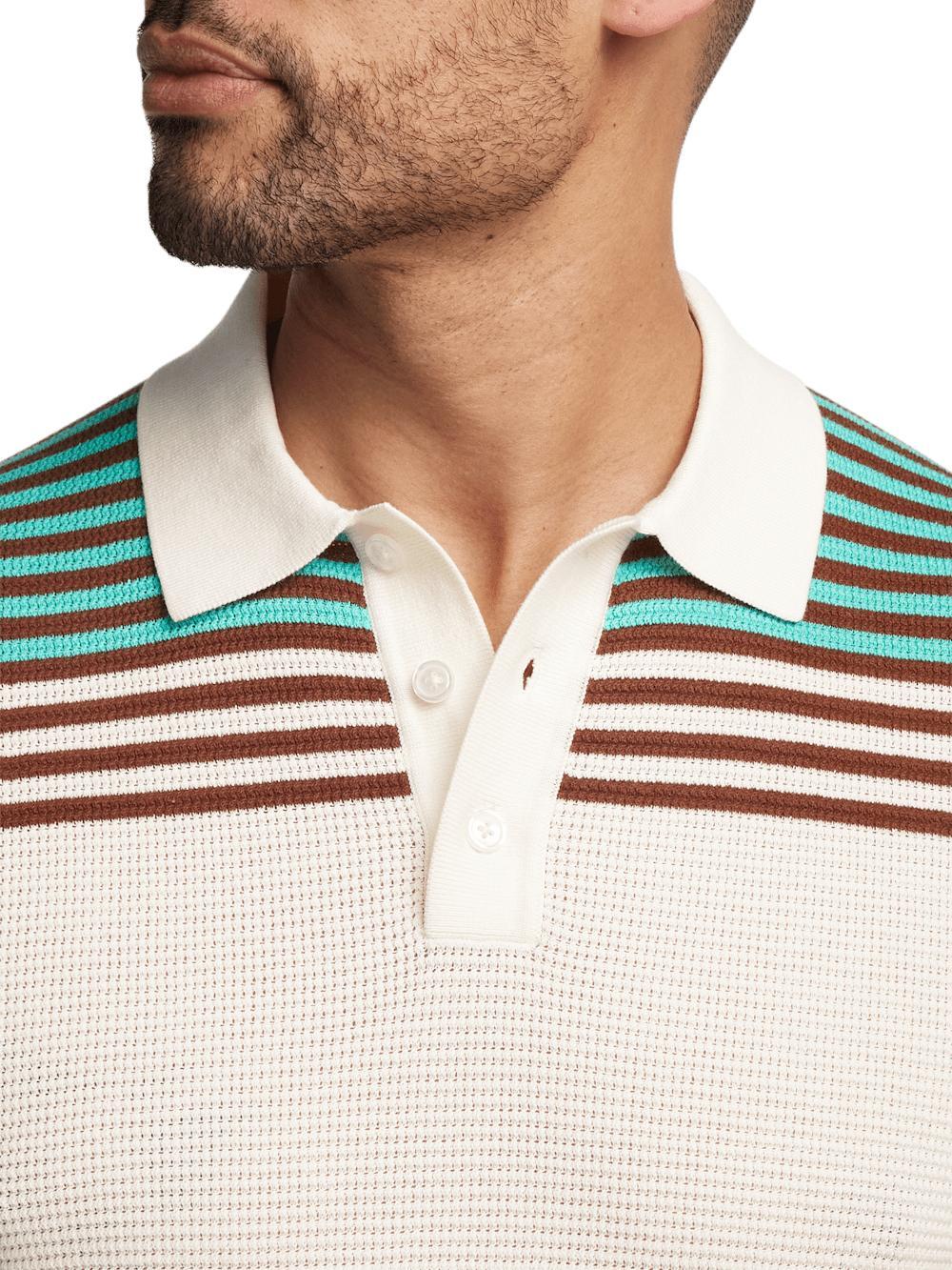 Cotton Three Button Polo - Multi Product Image