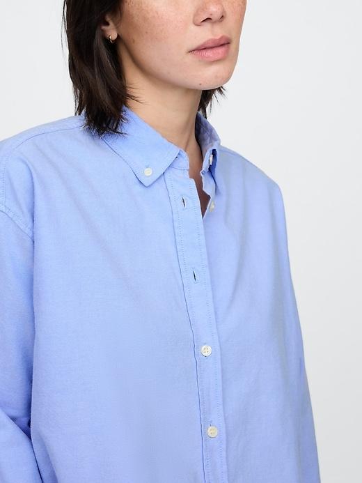Organic Cotton Oxford Cropped Big Shirt Product Image