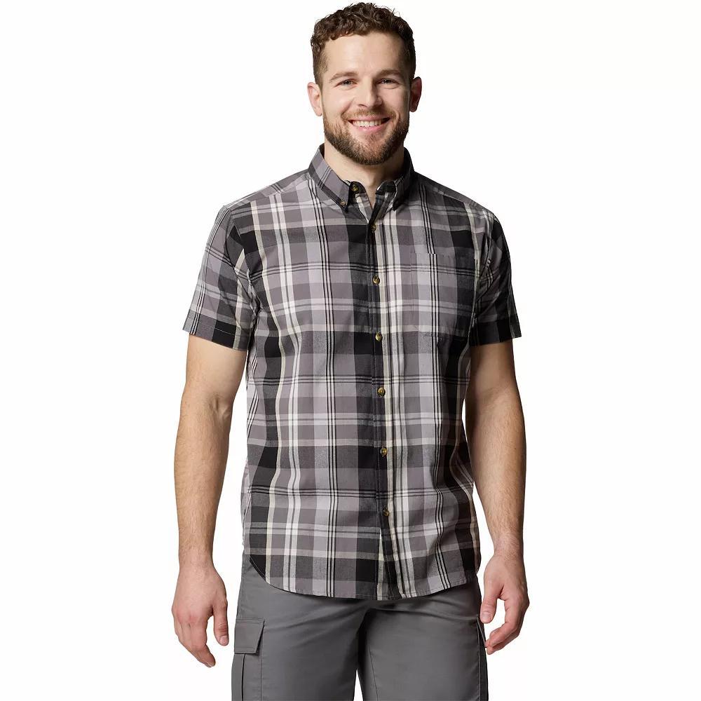 Men's Columbia Rapid Rivers II Plaid Button-Down Shirt, Size: Medium, City Grey Plaid Product Image