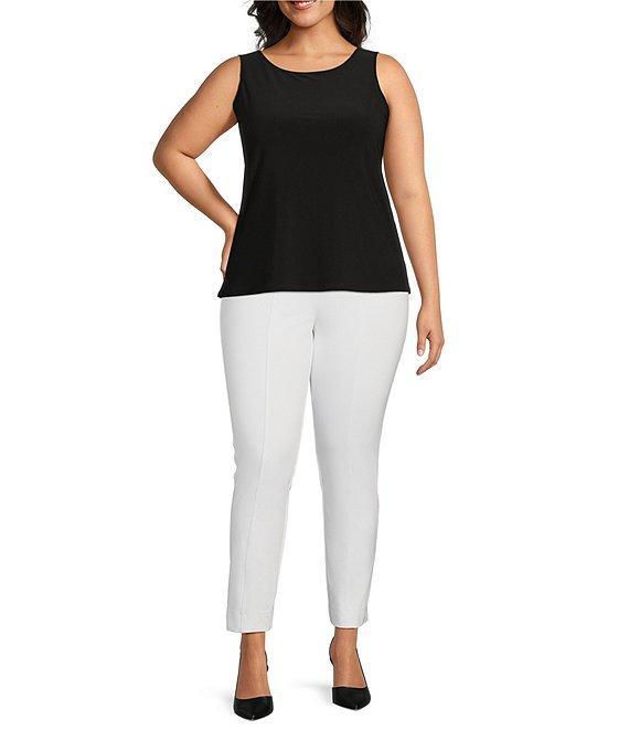 Slim Factor by Investments Plus Size Ponte Knit No-Waist Ankle Pants Product Image