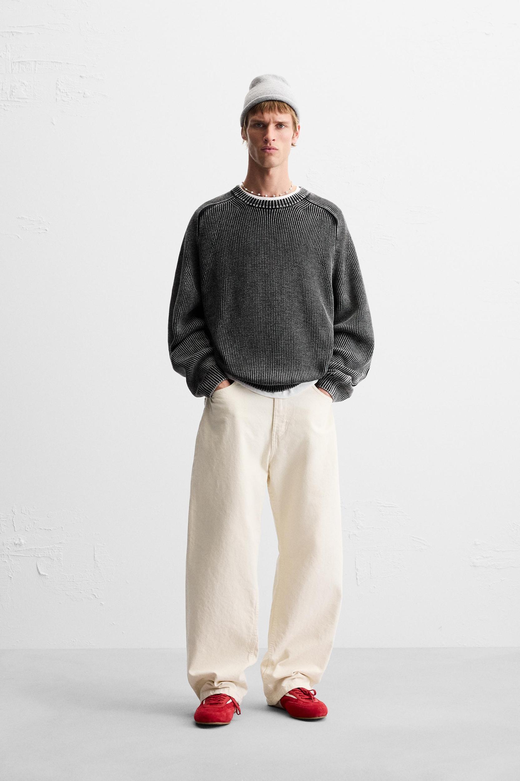 WASHED TEXTURED SWEATER Product Image