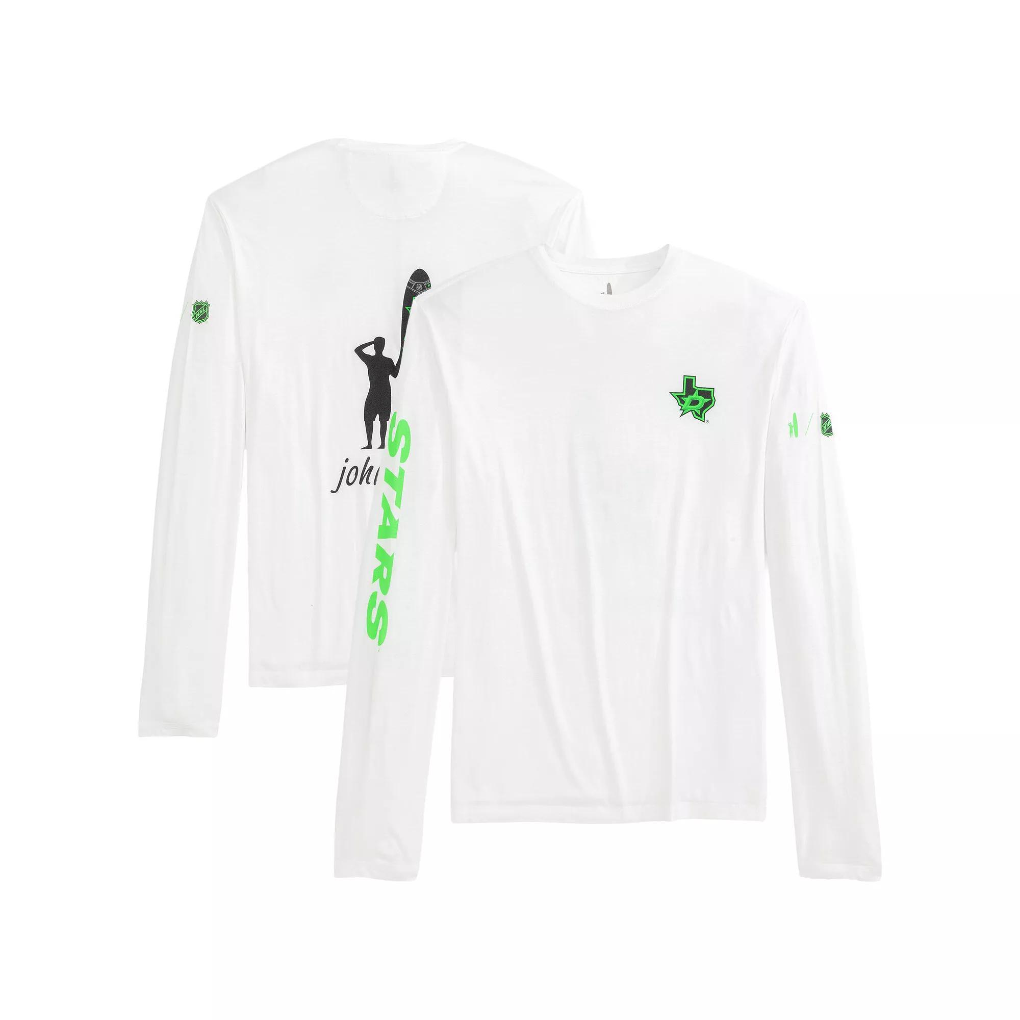 Men's johnnie-O White Dallas Stars Adam Long Sleeve T-Shirt, Size: XL, Str White Product Image