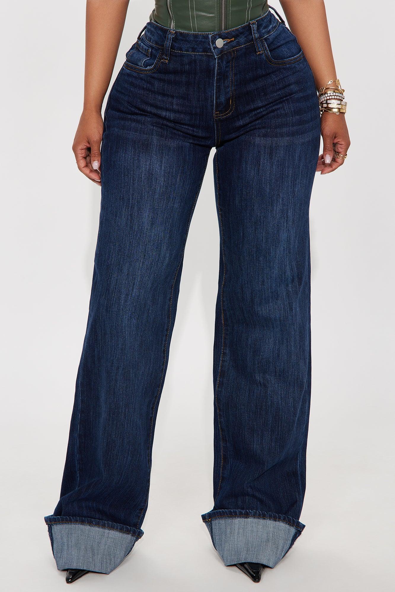Tall On My Radar Cuffed Straight Leg Jeans - Dark Wash Product Image