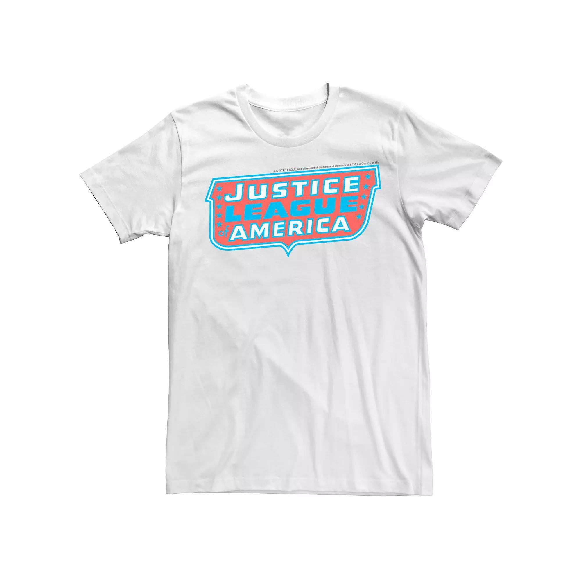Men's Justice League Retro Logo Tee, Size: Large, White Product Image