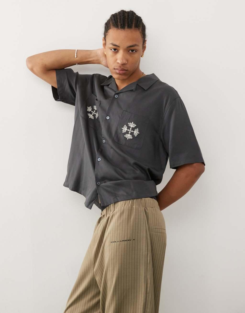 Pacsun short sleeve Los Angeles slogan shirt in washed black Product Image