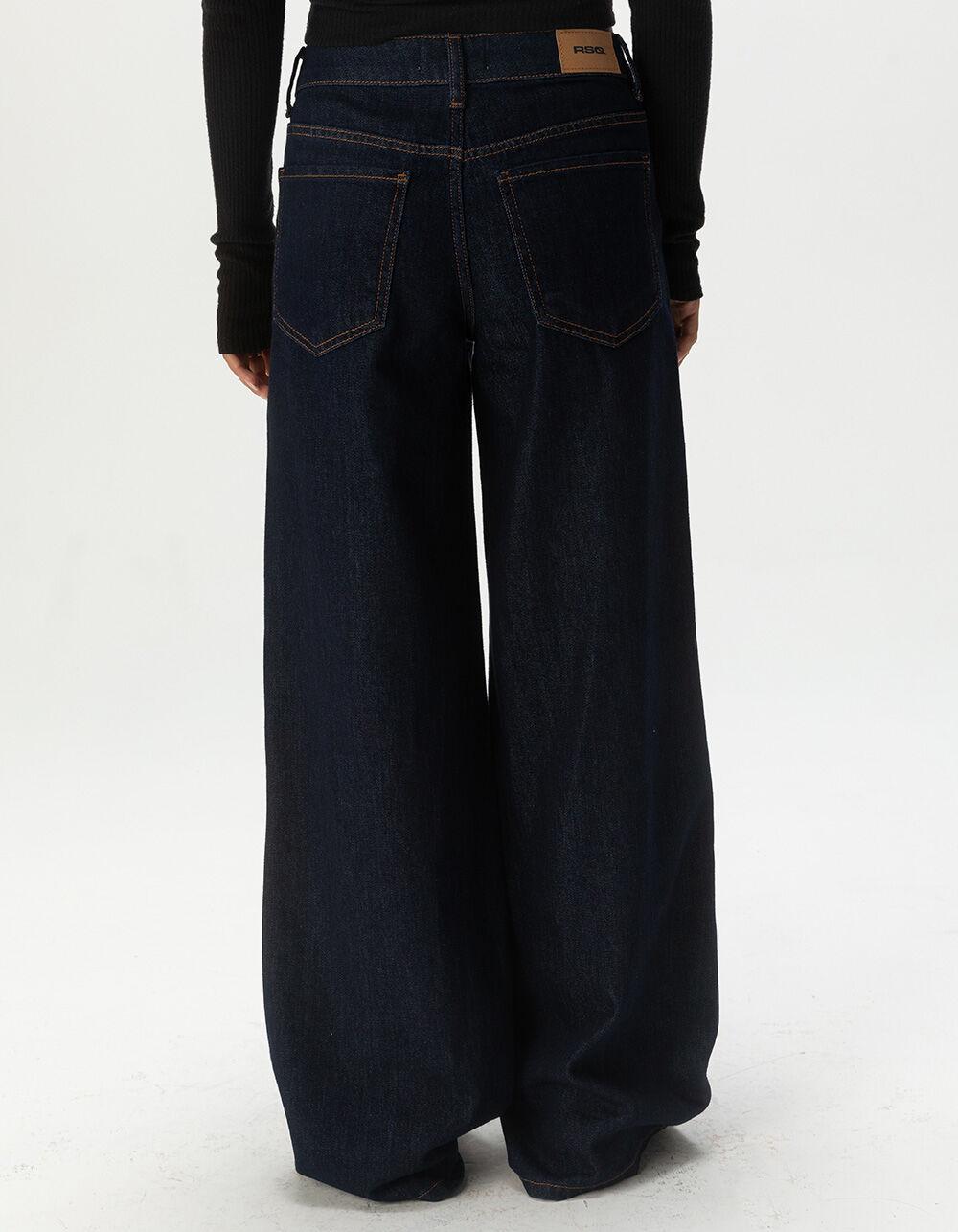 RSQ Womens Mid Rise Wide Leg Jeans - MED BLAST Product Image