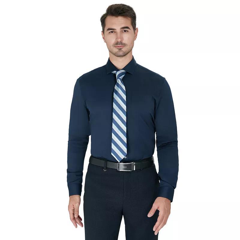Men's Savile Row Classic Fit Sateen Dress Shirt, Size: XL-36/37, Blue Product Image