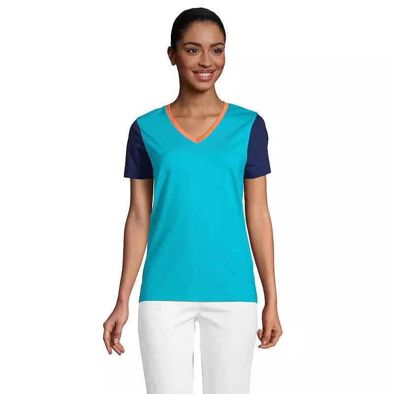 Petite Lands' End Relaxed-Fit Supima Cotton V-Neck Tee, Women's, Size: XS Petite, Simply Yellow Product Image