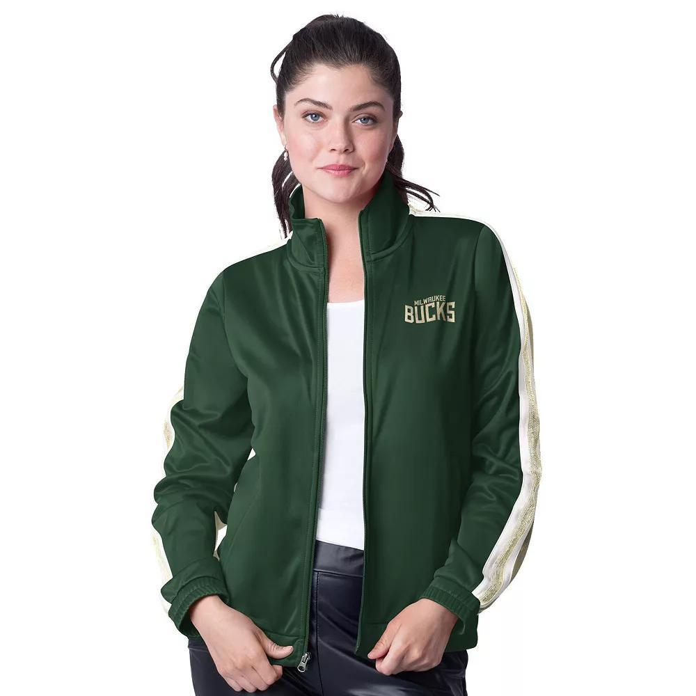 Women's G-III 4Her by Carl Banks Navy/Blue Minnesota Timberwolves Rebel Sequin Bling Full-Zip Track Jacket, Size: Small Product Image