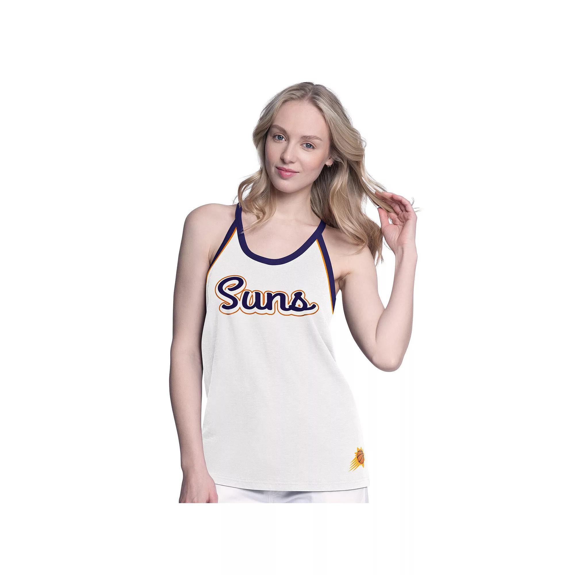 Women's G-III 4Her by Carl Banks White Phoenix Suns Curveball Racerback Tank Top, Size: XL, Phx White Product Image