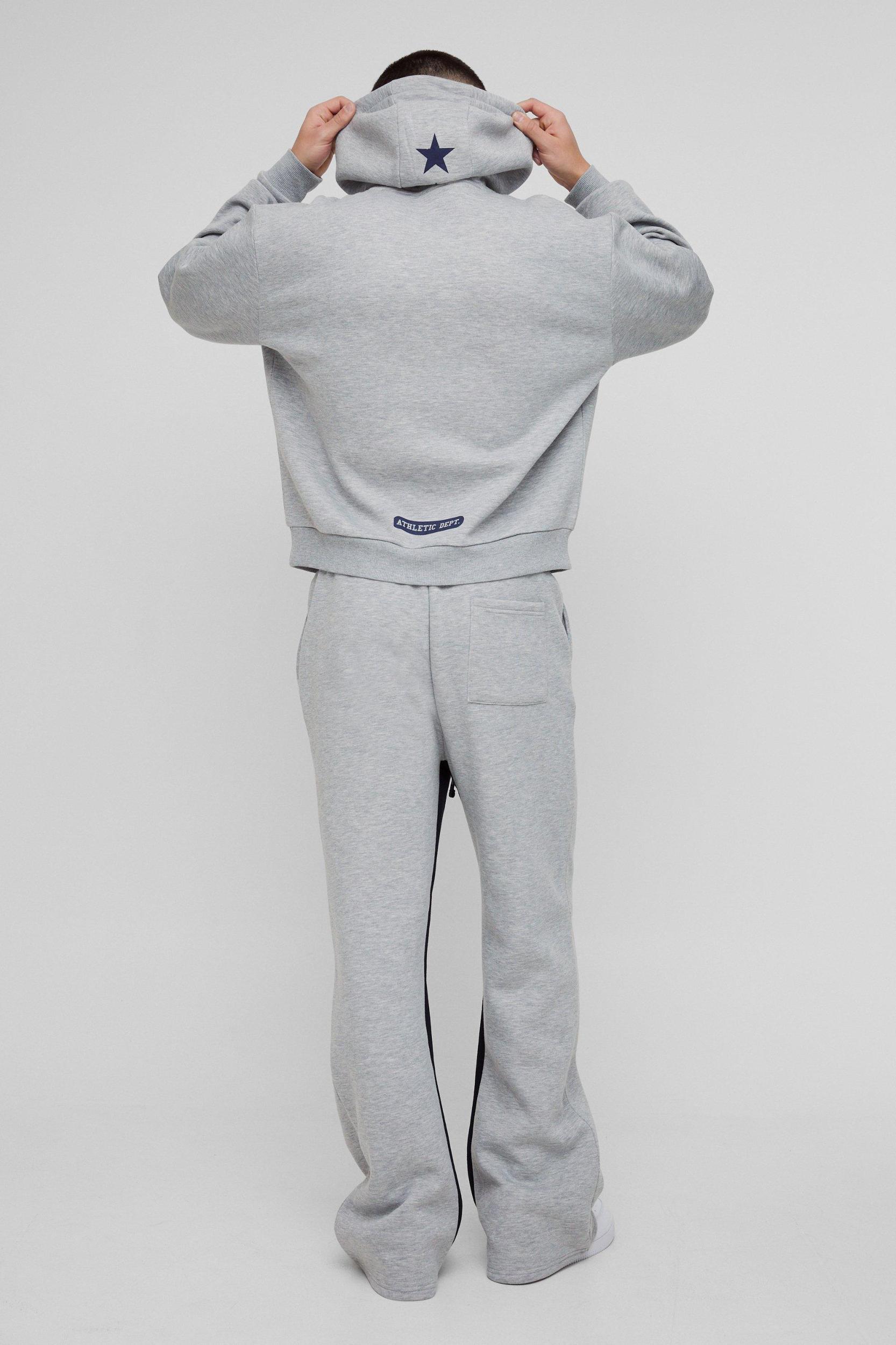Oversized Boxy Worldwide Star Varsity Hooded Gusset Tracksuit | boohooMAN USA Product Image