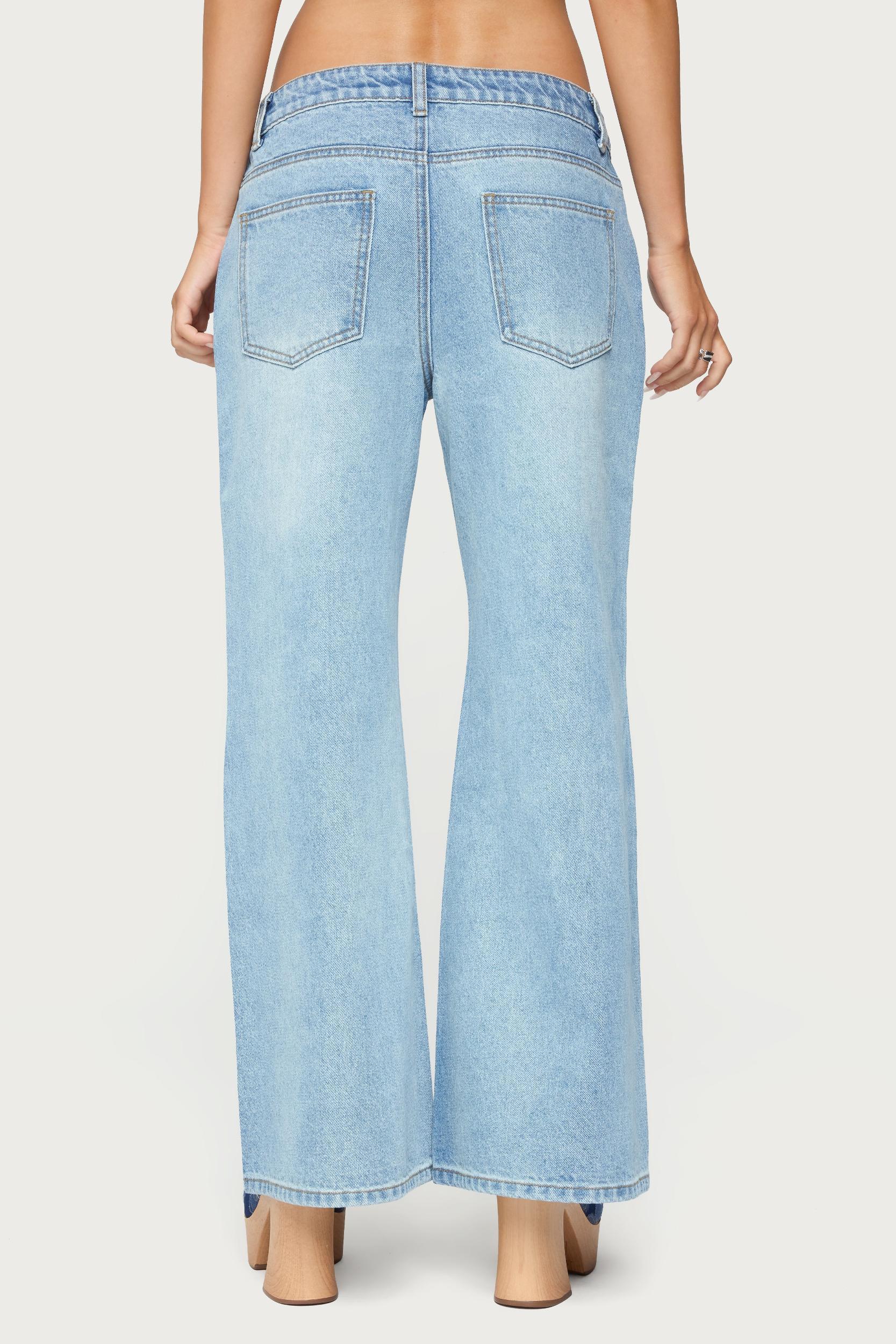 Petite Low Rise Wide Leg Jeans Product Image
