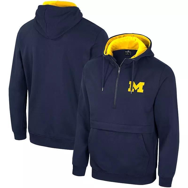 Mens Colosseum Michigan Wolverines Half-Zip Hoodie Blue Product Image