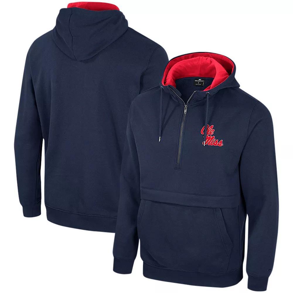 Men's Colosseum Navy Ole Miss Rebels Half-Zip Hoodie, Size: XL, Blue Product Image