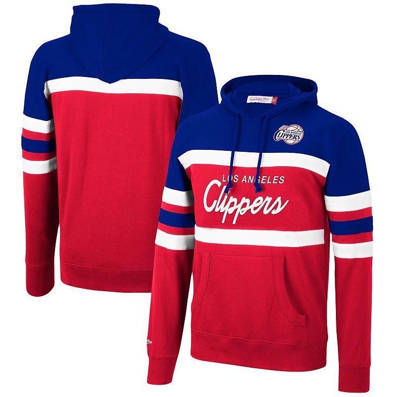 Men's Mitchell & Ness Royal/Red LA Clippers Head Coach Pullover Hoodie, Size: Large, Blue Product Image