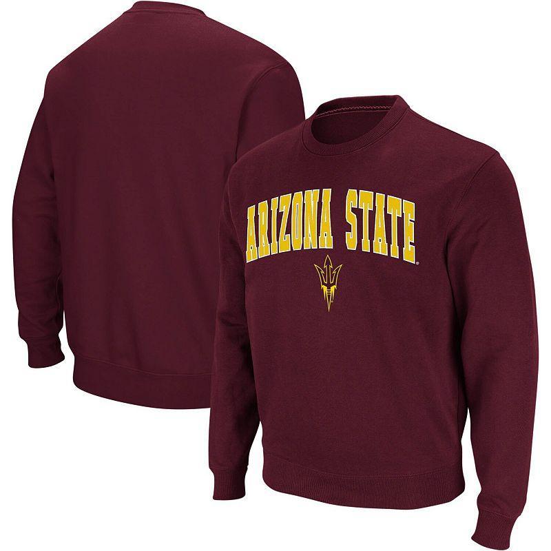 Men's Colosseum Black Louisville Cardinals Arch & Logo Crew Neck Sweatshirt, Size: Large Product Image
