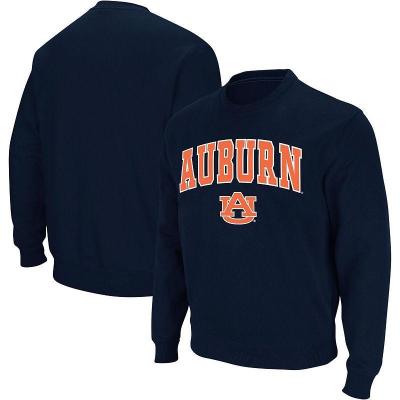 Men's Colosseum Navy Auburn Tigers Arch & Logo Crew Neck Sweatshirt, Size: Large, Blue Product Image