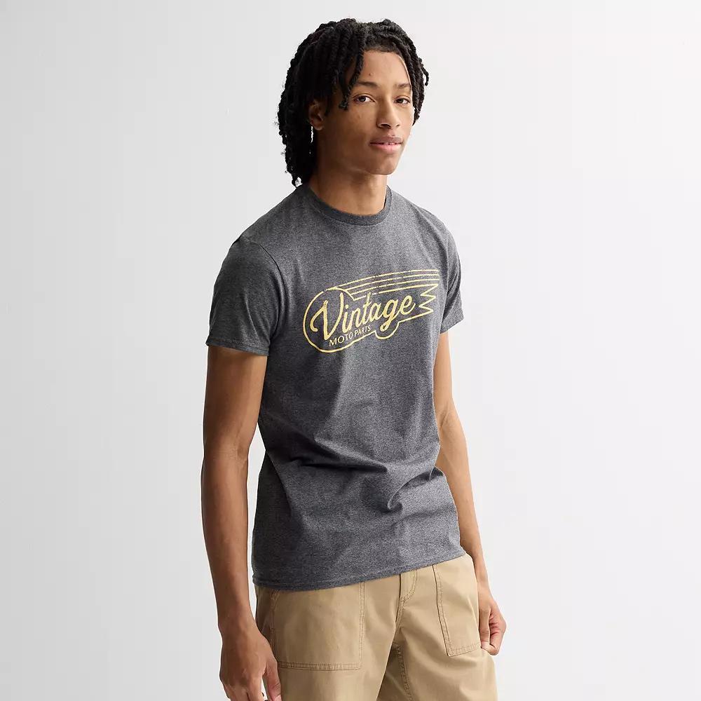 Men's Vintage Moto Parts Graphic Tee, Size: XXL, Grey Heather Product Image