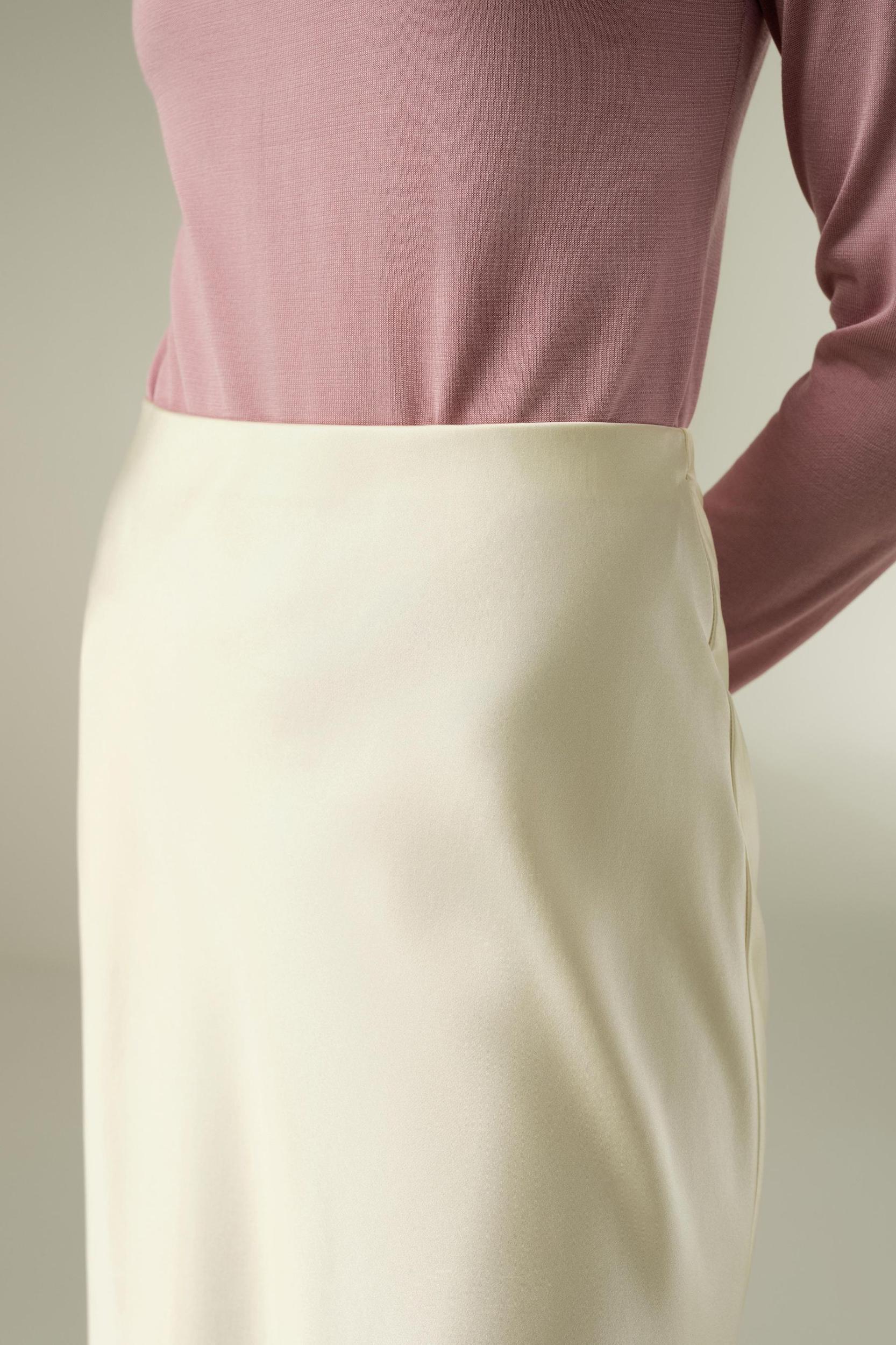 Mid Rise Silk Midi Skirt Product Image